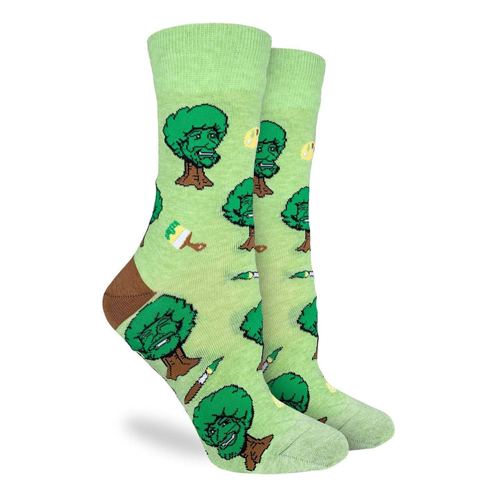 "Bob Ross Happy Trees" Crew Socks by Good Luck Sock - SALE