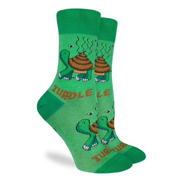 "Turdle" Cotton Crew Socks by Good Luck Sock - SALE