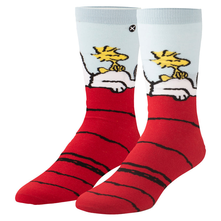 "Snoopy & Woodstock" Cotton Blend Crew Socks by ODD Sox - Large
