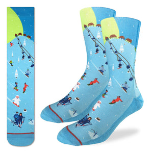 "Skiing" Active Socks by Good Luck Sock - Large