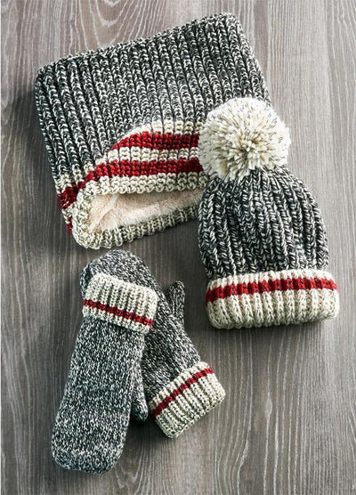 Charlie Paige Classic Winter Heritage Hat and Mitten Set