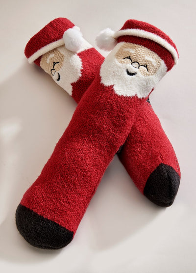 "Santa's Lil Helper" Cozy Sherpa Socks by Charlie Paige - One Size