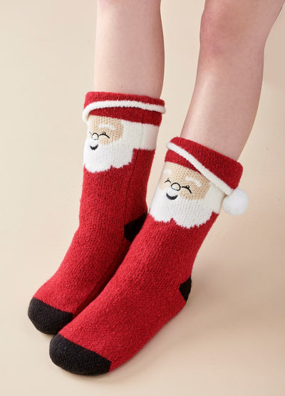 "Santa's Lil Helper" Cozy Sherpa Socks by Charlie Paige - One Size