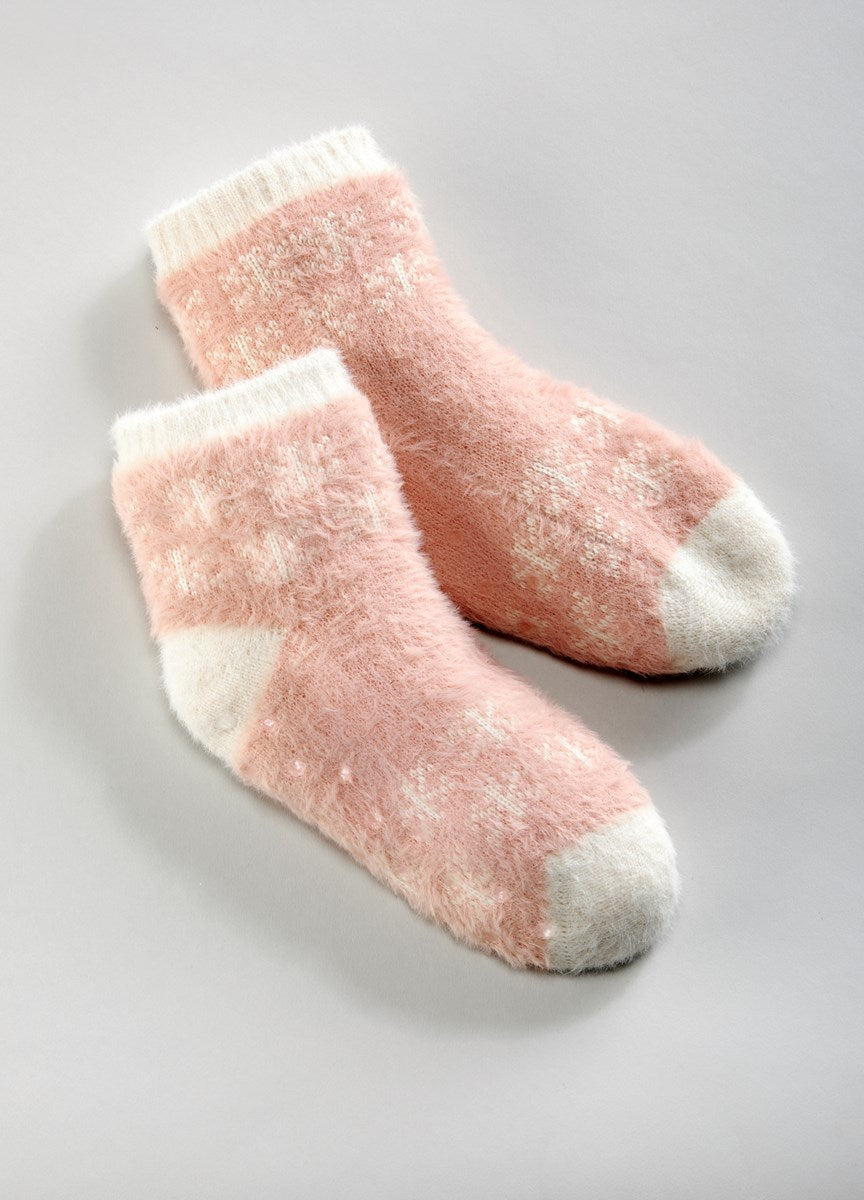 "Eyelash Snowflake" Sock Fully Lined with Sherpa by Charlie Paige - Medium - SALE