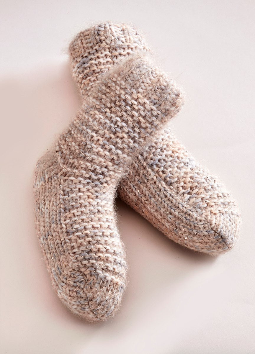 Pink Sock Booties in Luxe Blended Yarn by Charlie Paige - Medium - SALE