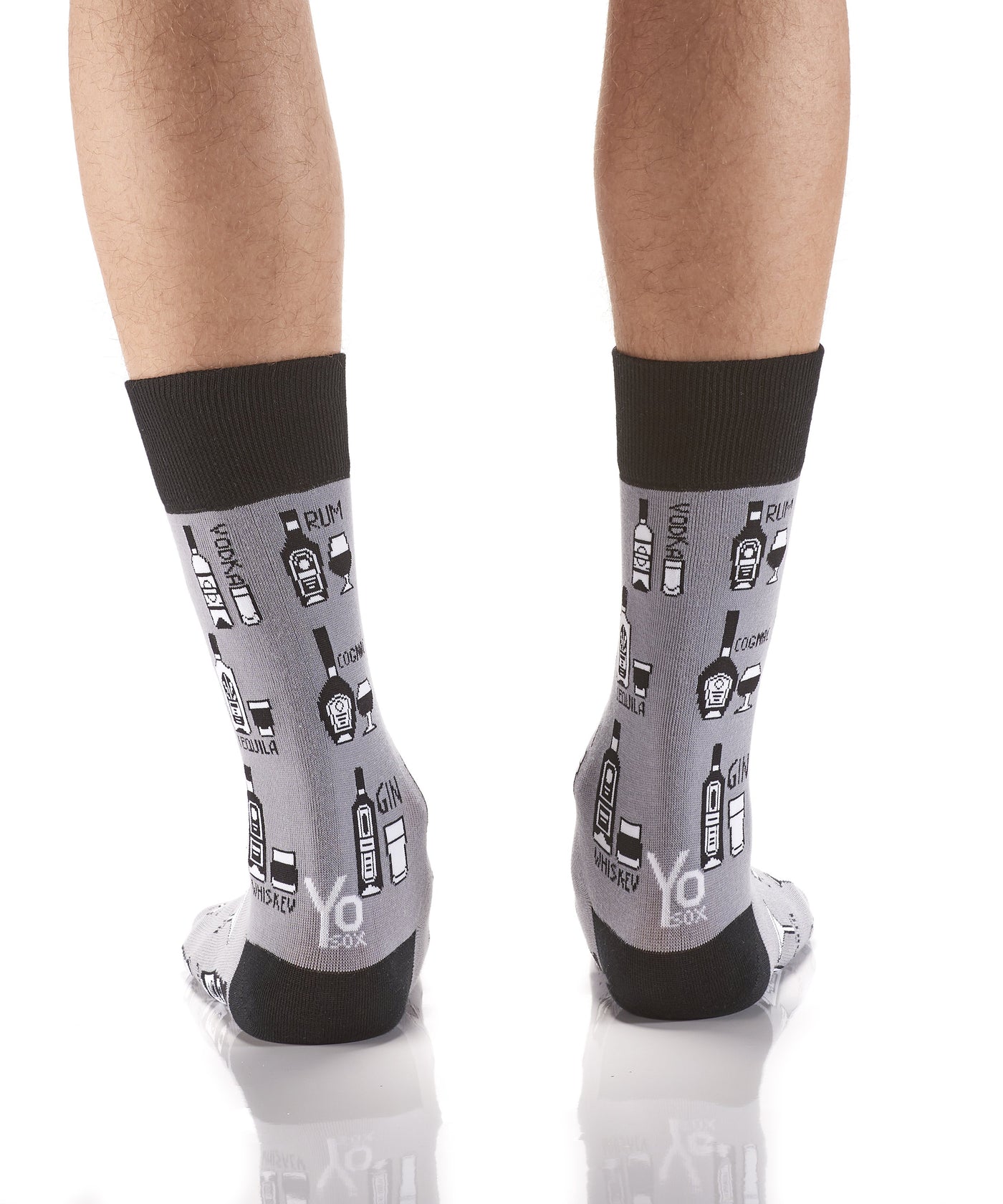 YO Sox "Boozy Brunch" Cotton Dress Crew Socks - Medium