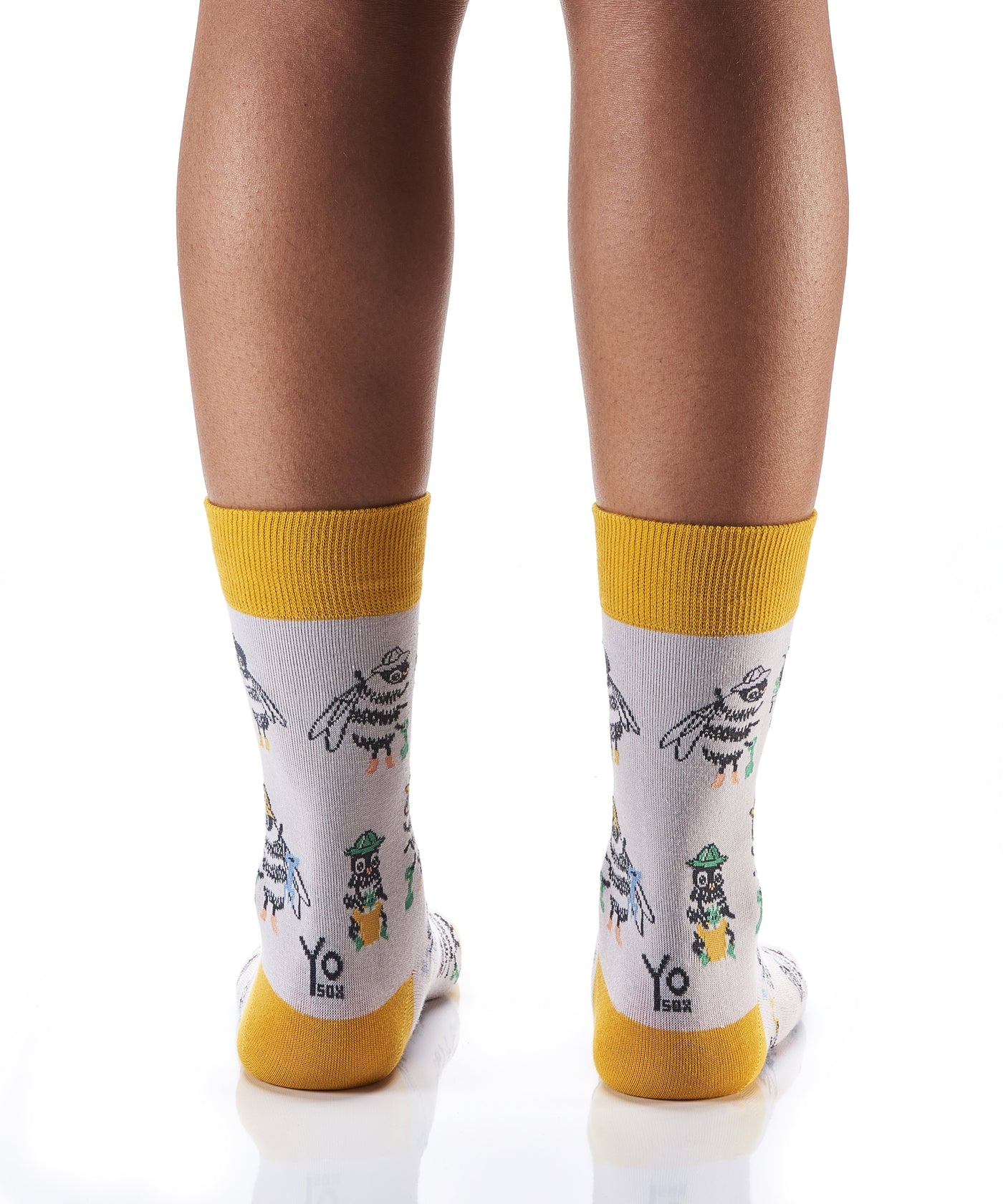 "The BeeHive" Cotton Dress Crew Socks by YO Sox - Medium