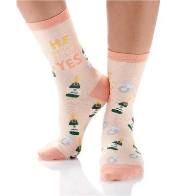 "I Said Yes" Dress Crew Socks by YO Sox - Medium