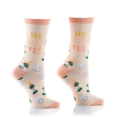 "I Said Yes" Dress Crew Socks by YO Sox - Medium