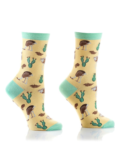 "Ostrich" Cotton Dress Crew Socks by YO Sox - Medium