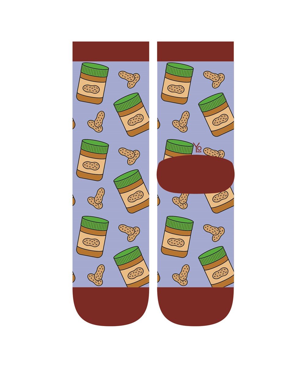 "Peanut Butter" Cotton Dress Crew Socks by YO Sox-Medium