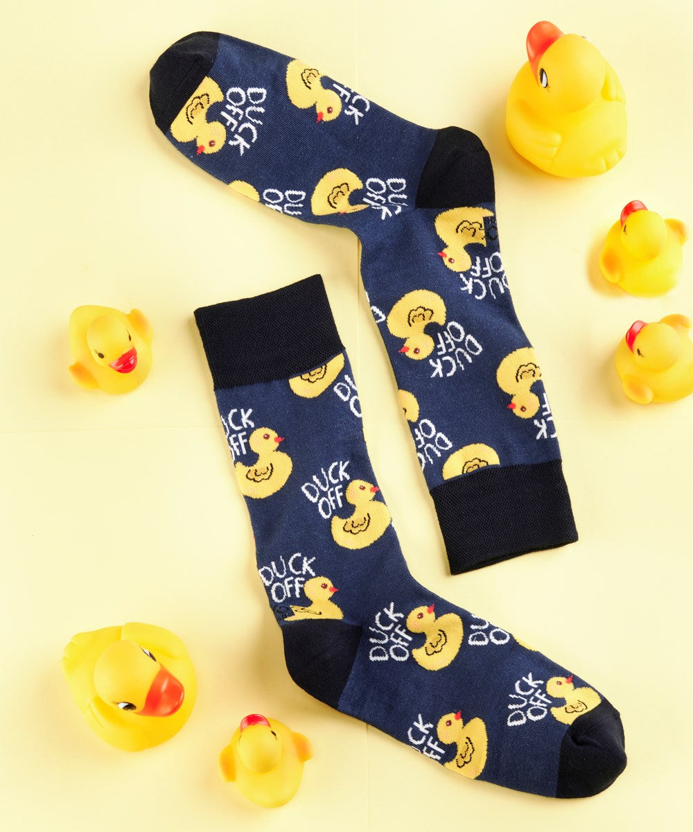 Duck Off" Cotton Dress Crew Socks by YO Sox -Large