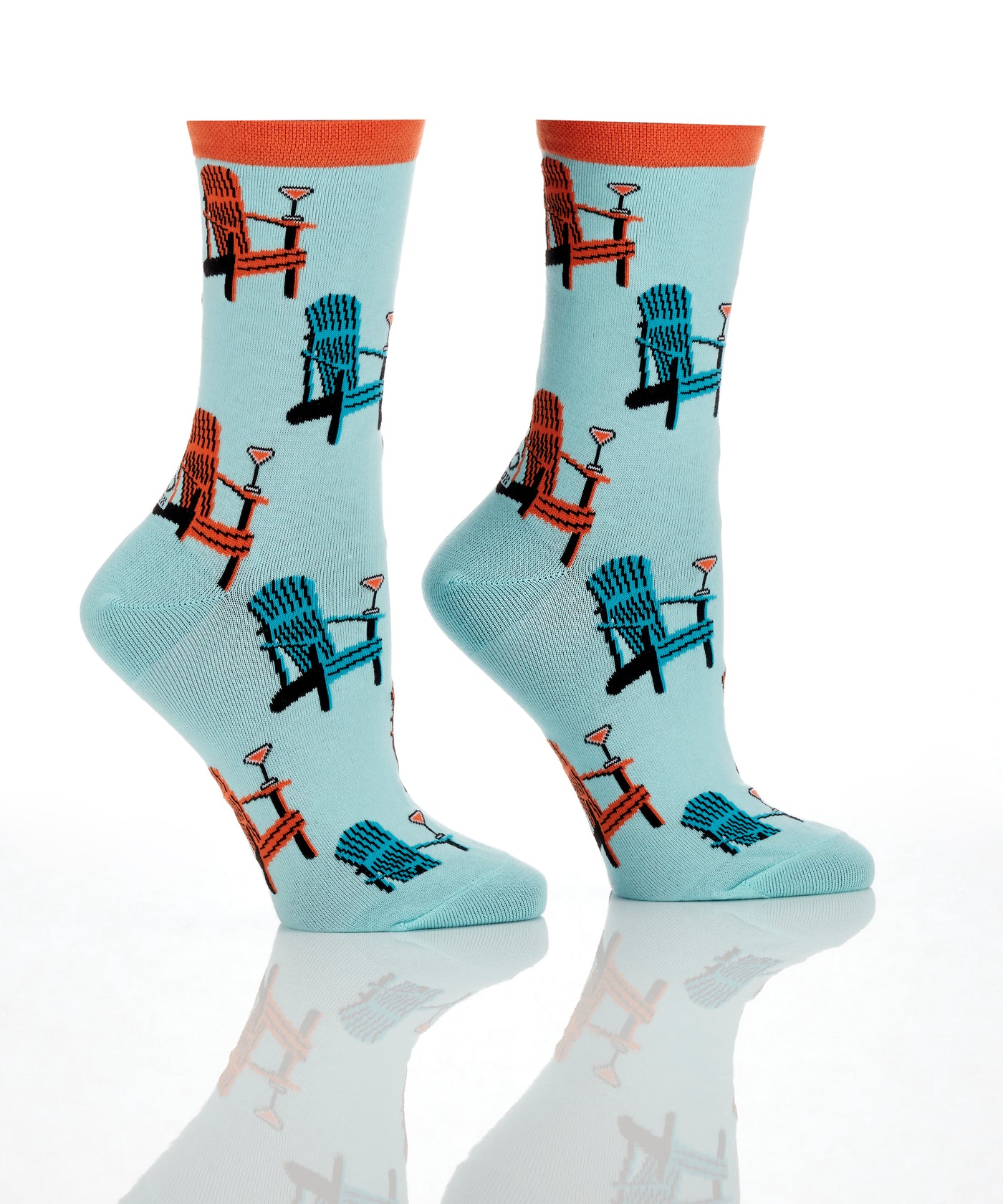 "Muskoka Chair" Cotton Dress Crew Socks by YO Sox -Medium