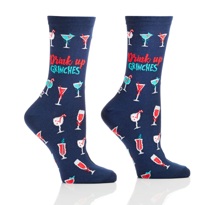 Gardez le brouillon. Chaussettes en coton « Drink up Grinches » par YO Sox - Medium 