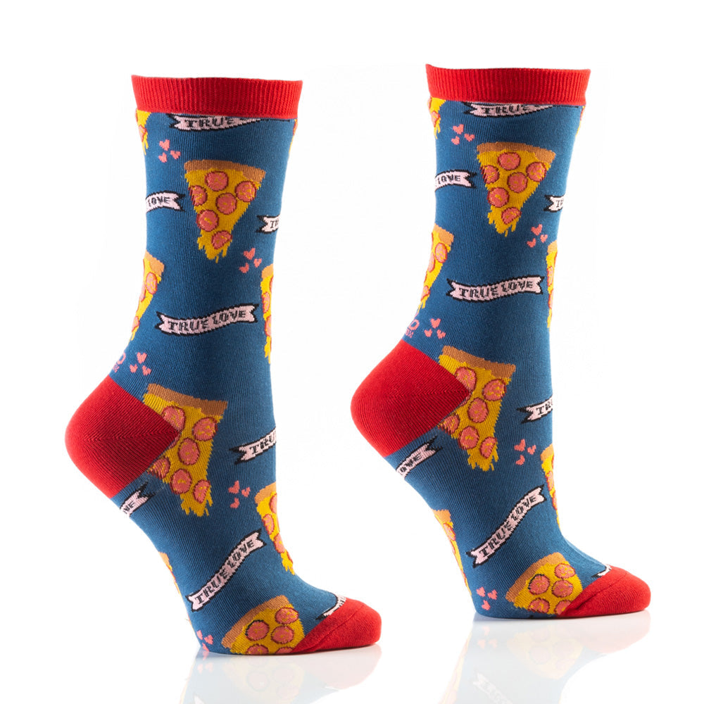 "Pizza Slice" Cotton Dress Crew Socks by YO Sox - Medium - SALE