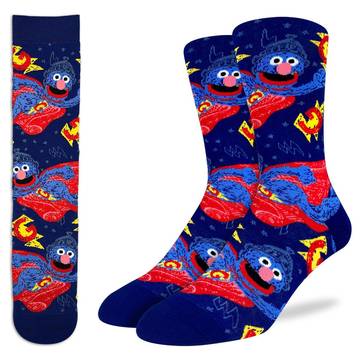 "Super Grover, Sesame Street" Crew Socks by Good Luck Sock