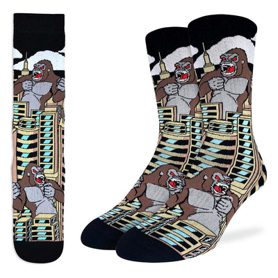 "King Kong" Crew Socks by Good Luck Sock - Large