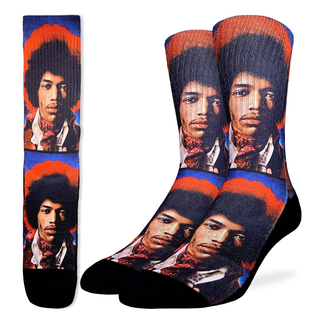 "Jimi Hendrix, Portrait" Crew Socks by Good Luck Sock - Large