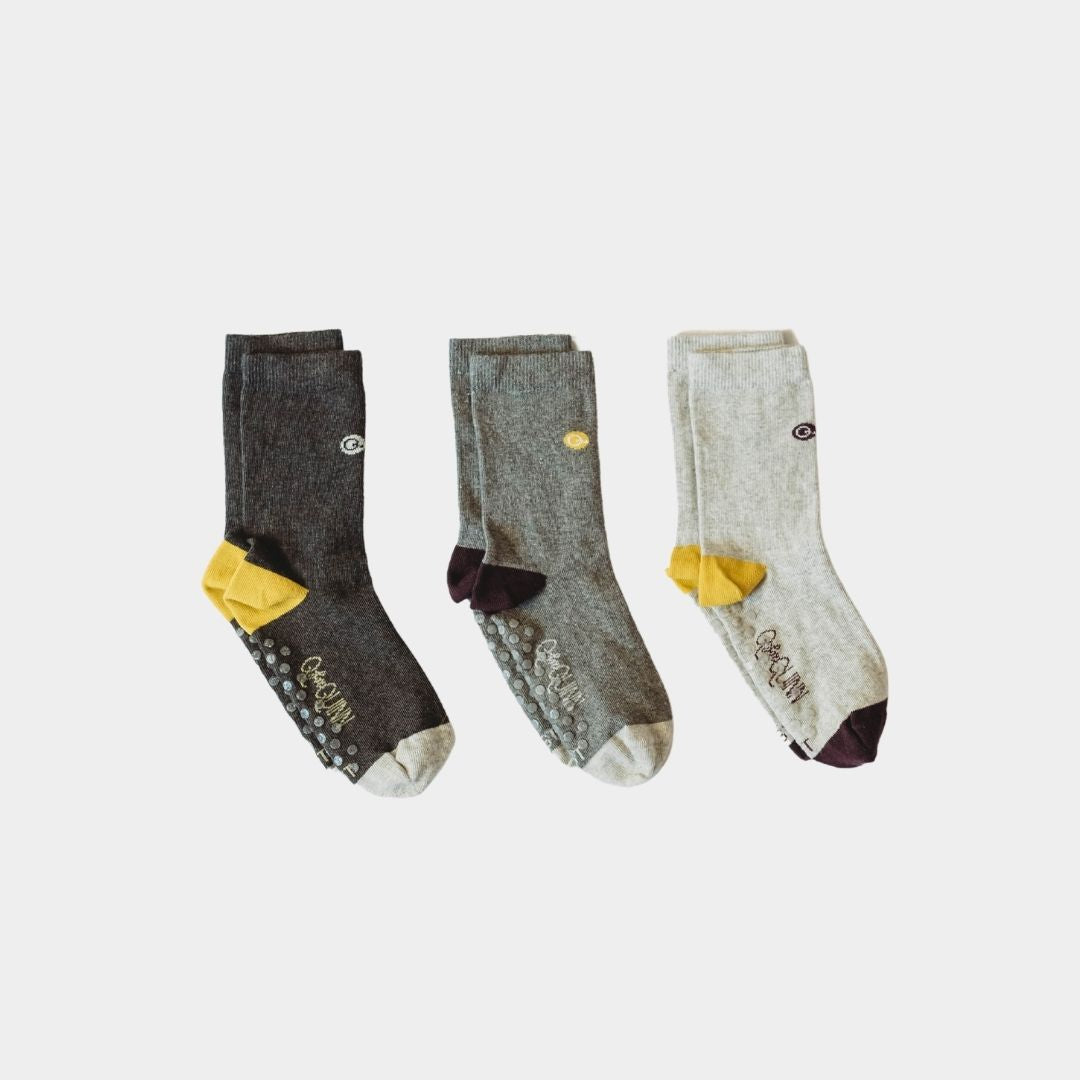 Q for Quinn "Shades of Grey " Toddler Socks (3 pairs)