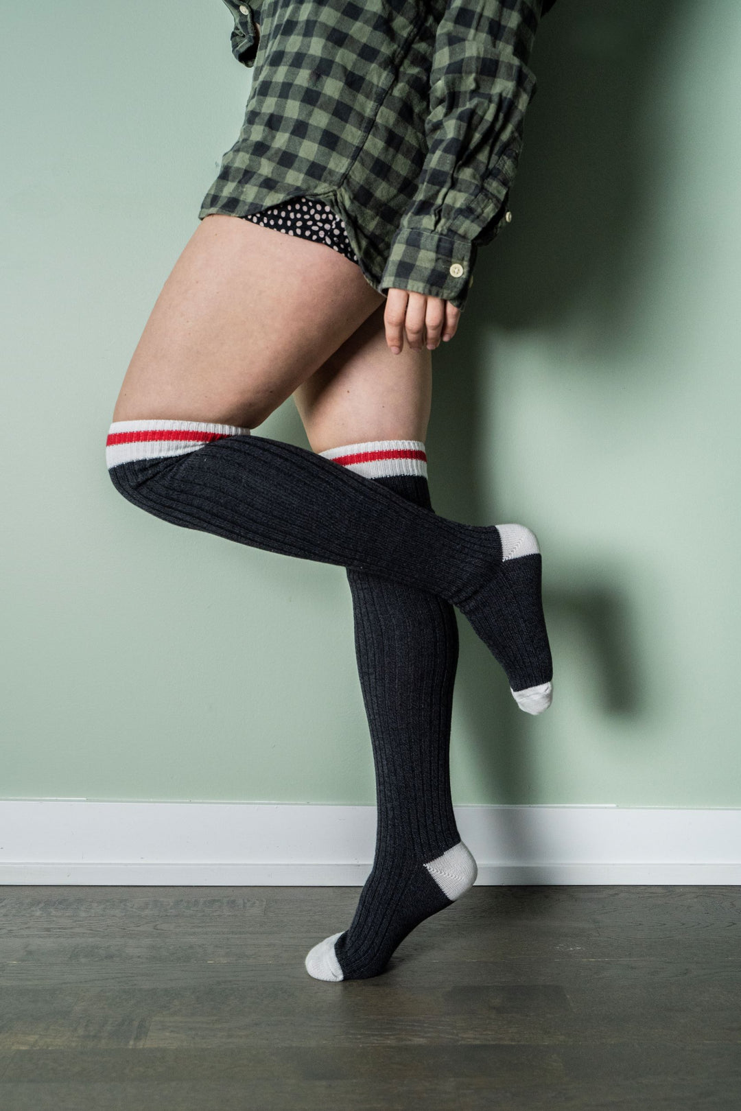 Long Socks Striped Thigh High Socks Cotton Over the Knee Socks Black and  White for Women. -  Canada