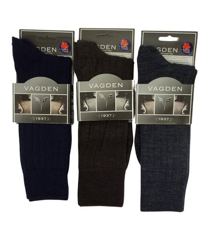 Vagden Men's Broad Rib Merino Wool Dress Sock - CLEARANCE - 6PK