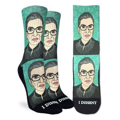 "Ruth Bader Ginsburg" Crew Socks by Good Luck Sock