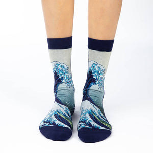 "The Wave" Active Crew Socks by Good Luck Sock-Medium