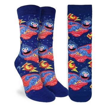 "Super Grover, Sesame Street" Crew Socks by Good Luck Sock
