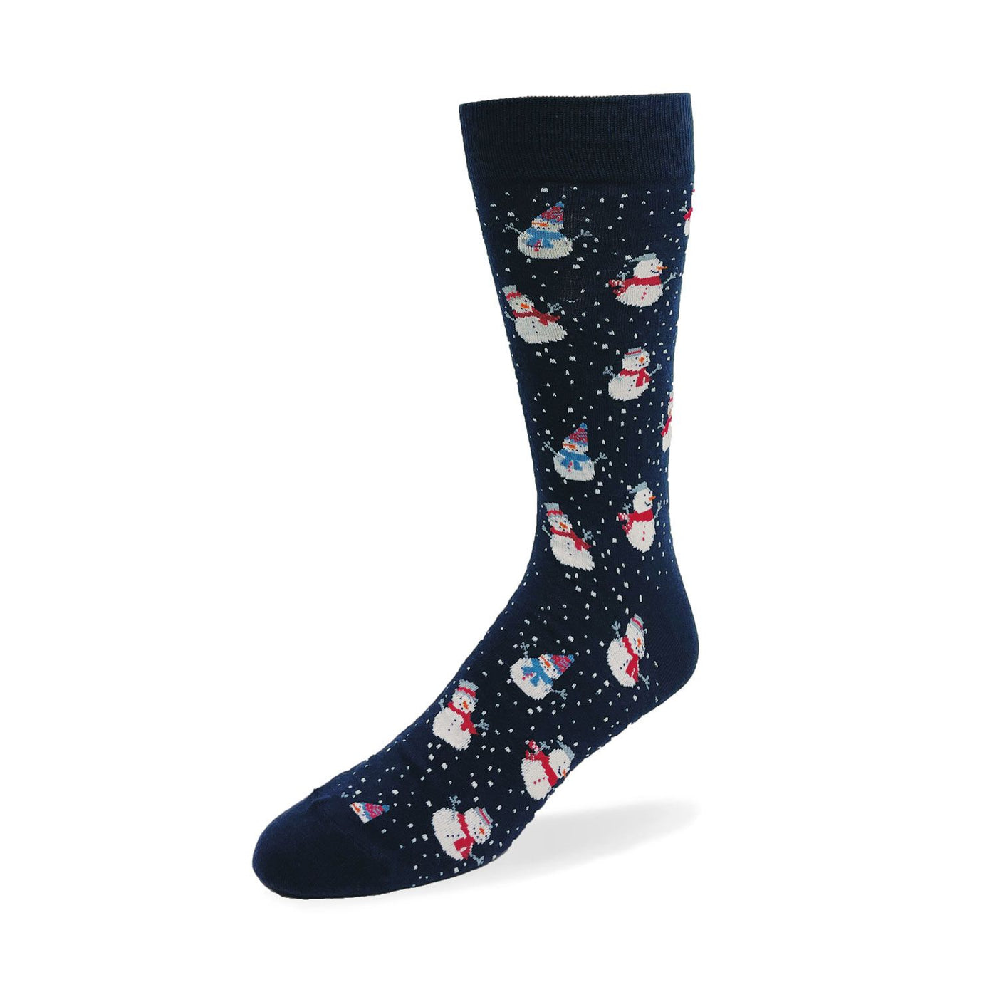 "Snowman" Combed Cotton Dress Socks by Point Zero-Large