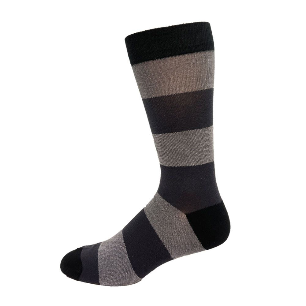 "Bold Stripe" Cotton Dress sock by Point Zero-Large