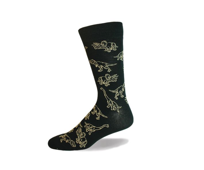 Vagden Men's Dinosaur Cotton Dress Sock