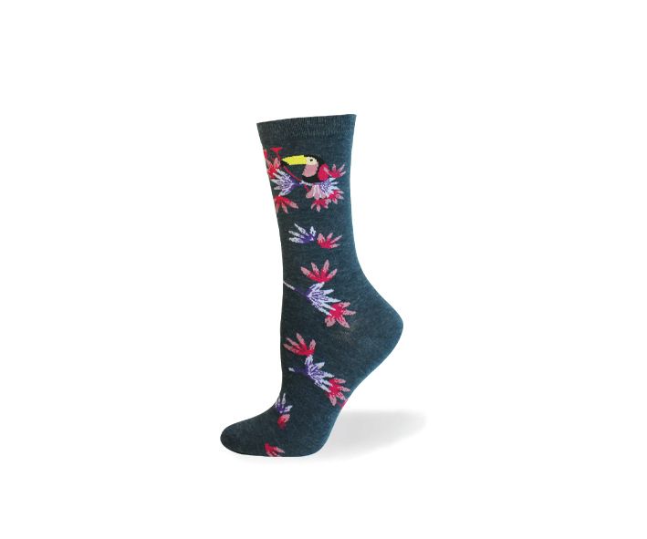 "Toucan" Cotton Dress Socks by Point Zero-Medium