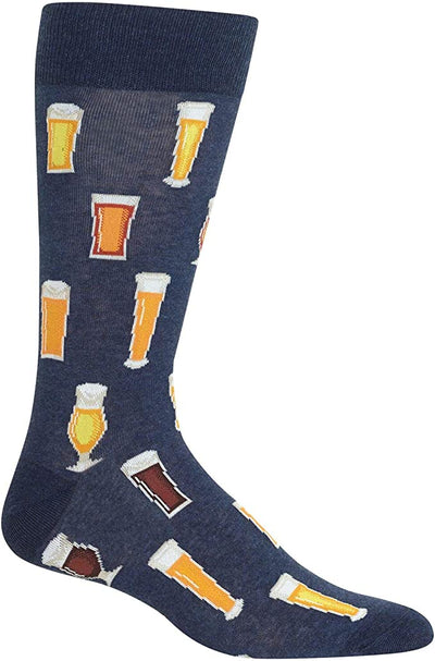 Hot Sox "Beer" Cotton Dress Crew Socks  - Large
