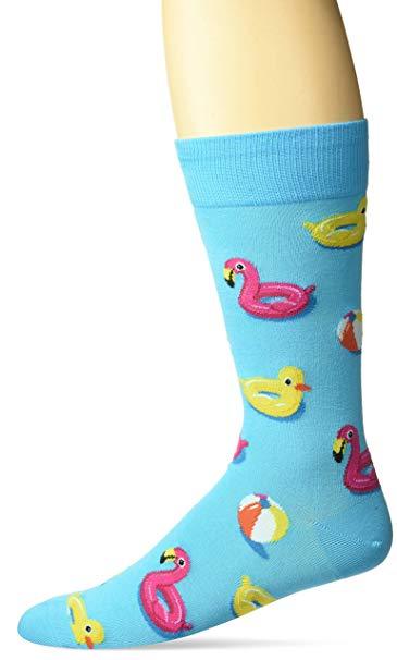 Kids "Unicorns & Flamingos Pool Floats" Cotton Dress Crew Socks by Hot Sox