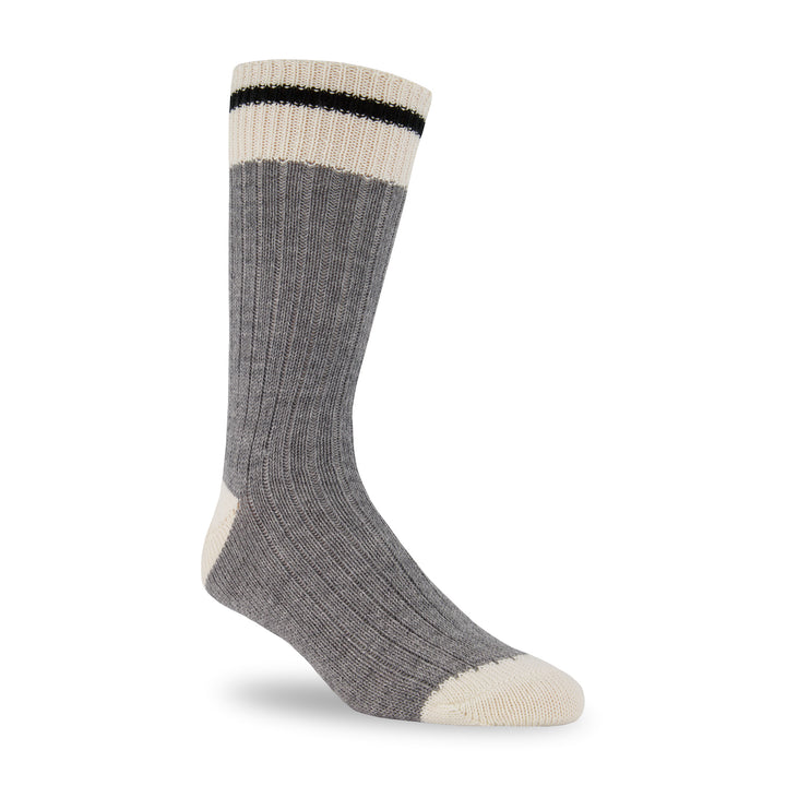 Casual wool sock with a black stripe