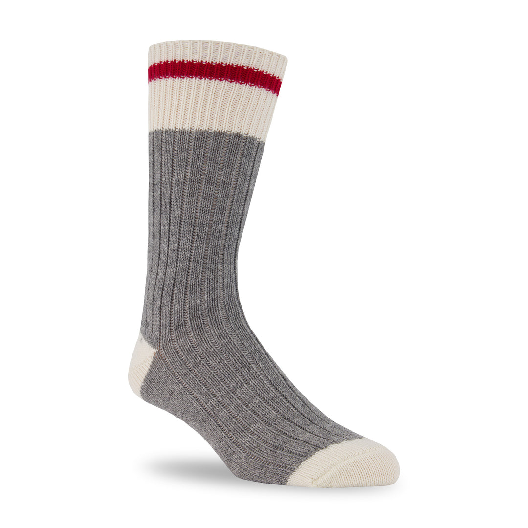 Casual wool sock with a red stripe