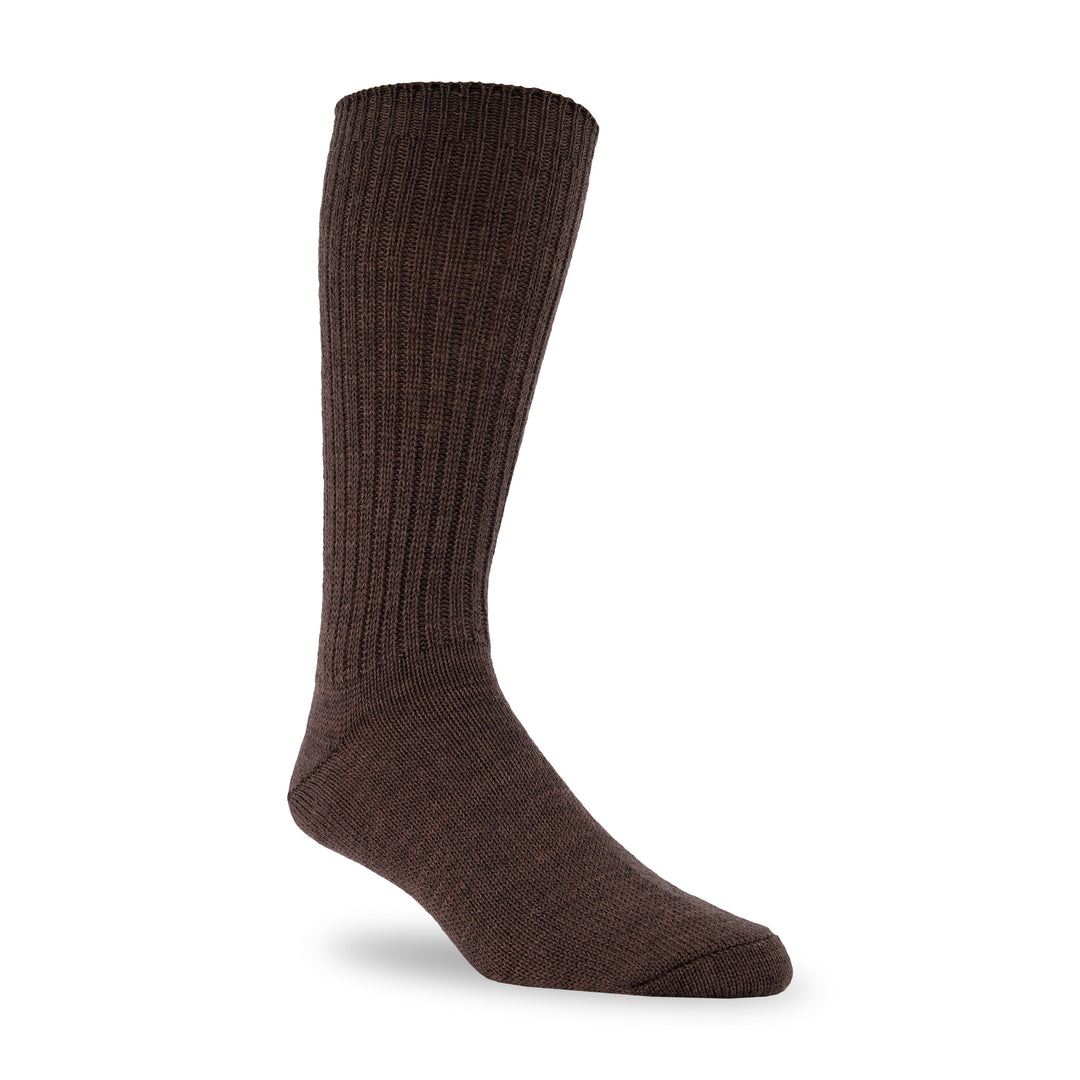 Merino wool diabetic sock in brown 