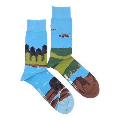 "Canadian Shield" Landscape Cotton Socks by Friday Sox Co