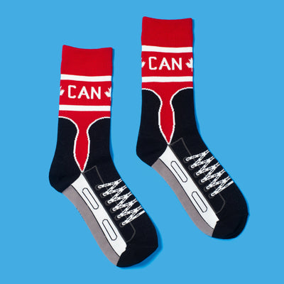 "Canadian Hockey Skate" Cotton Crew Socks by Main & Local