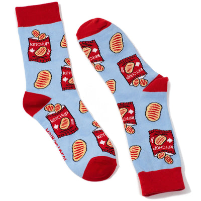 "Canadian Ketchup Chips" Cotton Crew Socks by Main & Local