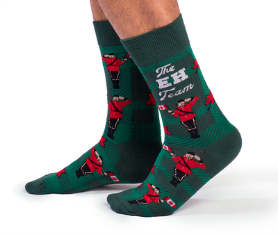 "The Eh Team " Cotton Crew Socks by Uptown Sox - Large