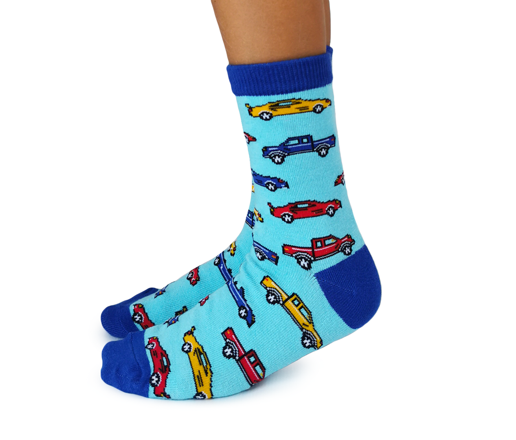Cool Cars Cotton Crew Socks by Uptown Sox - Kids