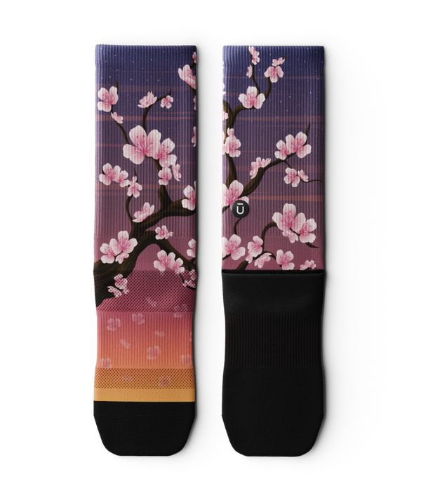 cherry blossom running socks