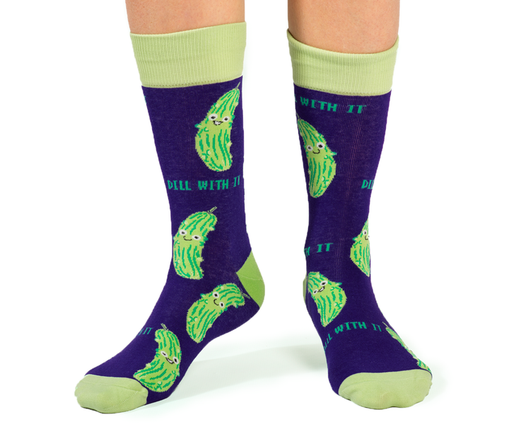 "In a Pickle" Cotton Crew Socks by Uptown Sox