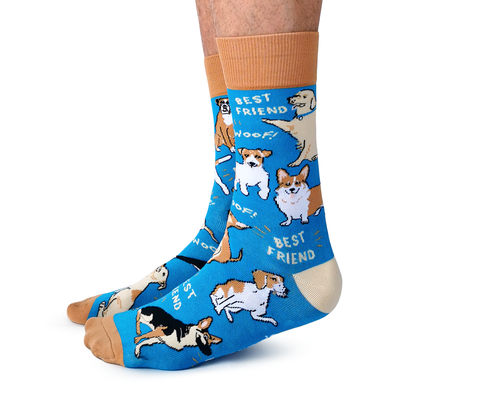 "Dog Parent" Cotton Crew Socks by Uptown Sox - Large