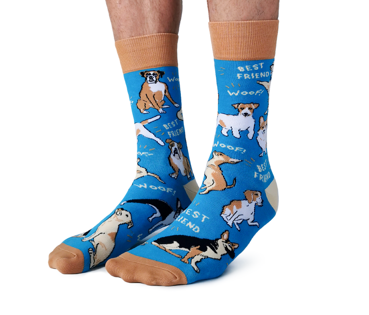 "Dog Parent" Cotton Crew Socks by Uptown Sox - Large