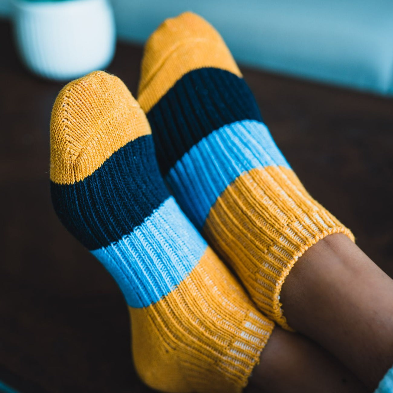 tri-colour ankle socks