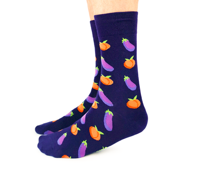 "Just Peachy" Cotton Crew Socks by Uptown Sox