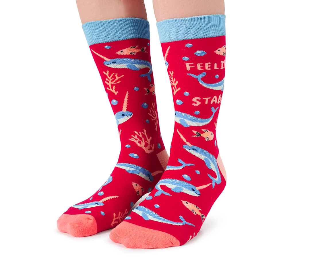 Chaussettes en coton « Naughty Narwhal » par Uptown Sox - Medium 