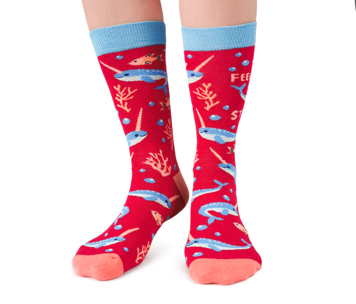 Chaussettes en coton « Naughty Narwhal » par Uptown Sox - Medium 